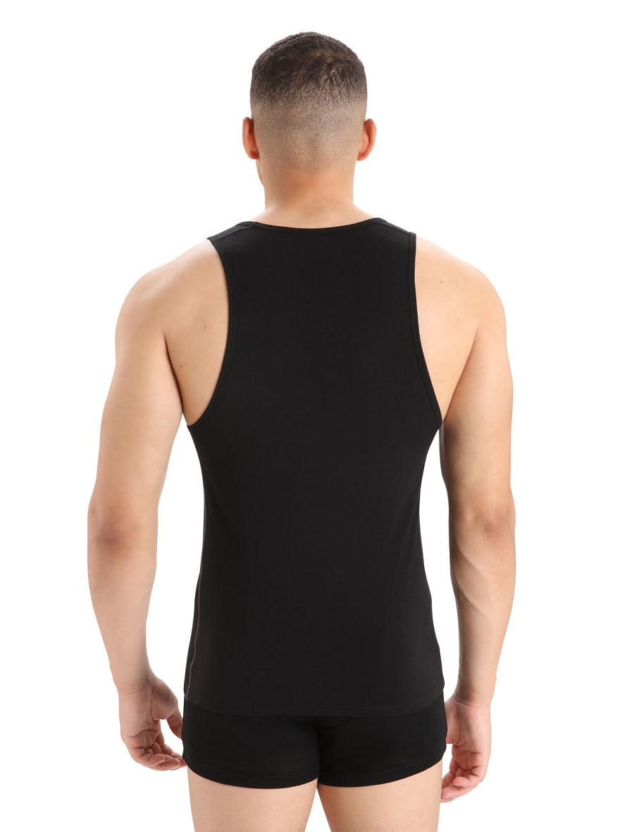 Icebreaker Merino Anatomica Tank Top Miesten Alusvaatteet Mustat | FI 1287EBCX